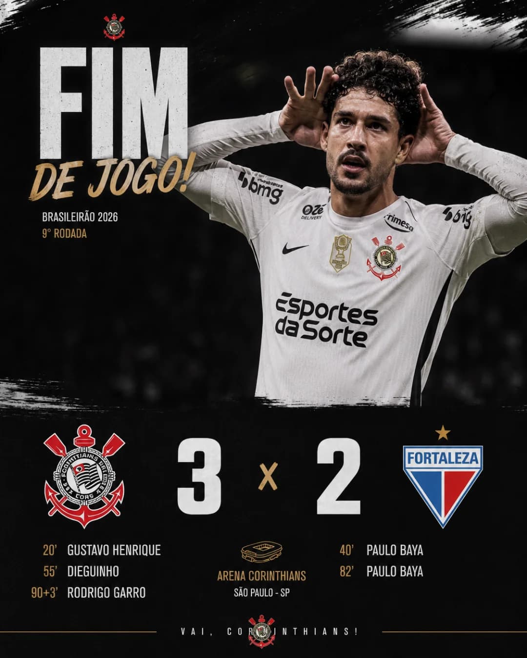 Vencemos em casa. Vamos Corinthians!!!