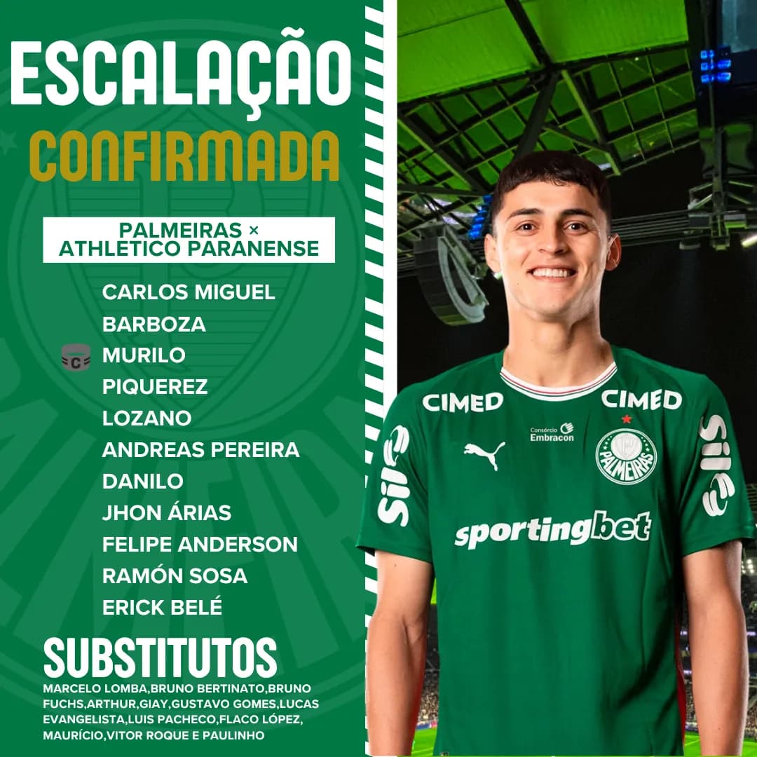 Escalação definida para a batalha contra o Athletico Paranaense em Curitiba!