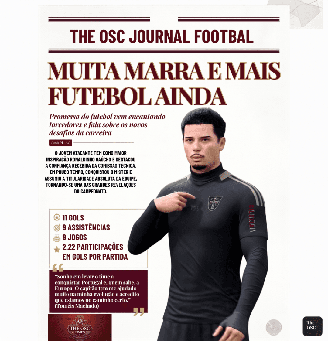 {@}[Tomás Machado](6a4fd200fc71238d65eb590a) do Casa Pia AC, vive um início de temporada impressionante. Em apenas 9 partidas, soma 11 go…