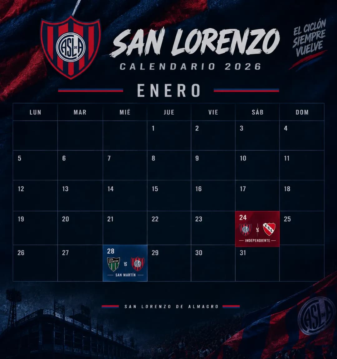 o time de Romagnoli já tem seu calendario de Janeiro de 2026. Romagnoli enfrenta Indenpendiente que eliminou o San Lorenzo na semifinal d…