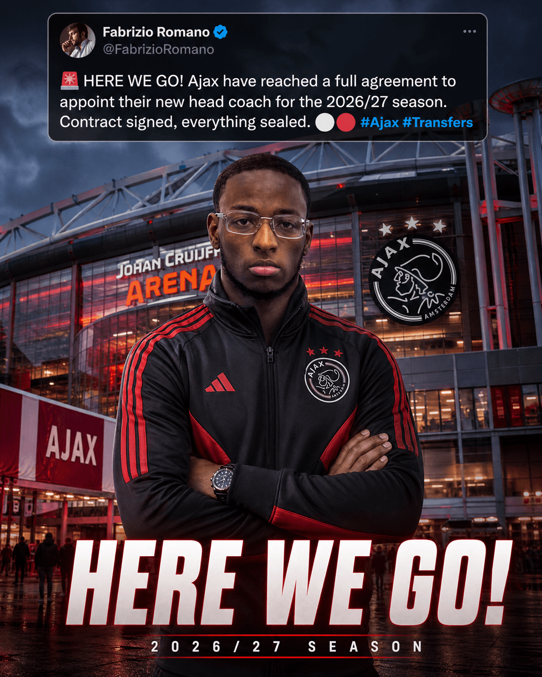 🚨 EXCLUSIVO: HERE WE GO! ⚪️🔴 Davi Santos é o novo técnico do Ajax para a temporada 2026/27! Acordo total selado entre as partes após co…