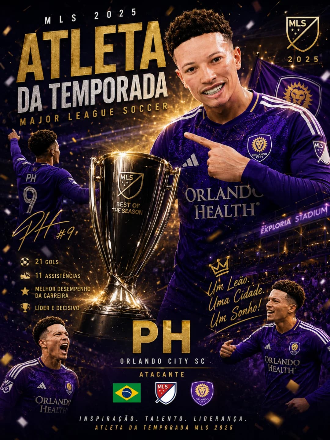 Trabalho, dedicação e fé. Muito feliz por conquistar o prêmio de Atleta da Temporada da MLS 2025. Seguimos em busca de mais. 💜⭐ #MVP #MLS
