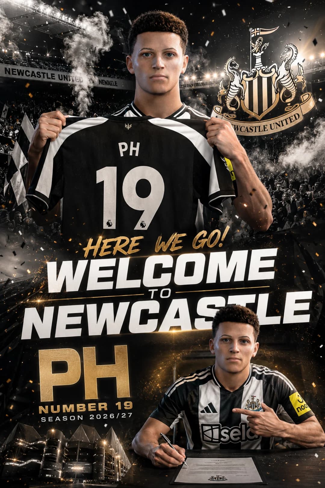 Um novo capítulo começa. É uma honra vestir a camisa do Newcastle United. Vamos fazer história juntos. ⚫⚪ #NUFC #NewcastleUnited #HereWeGo