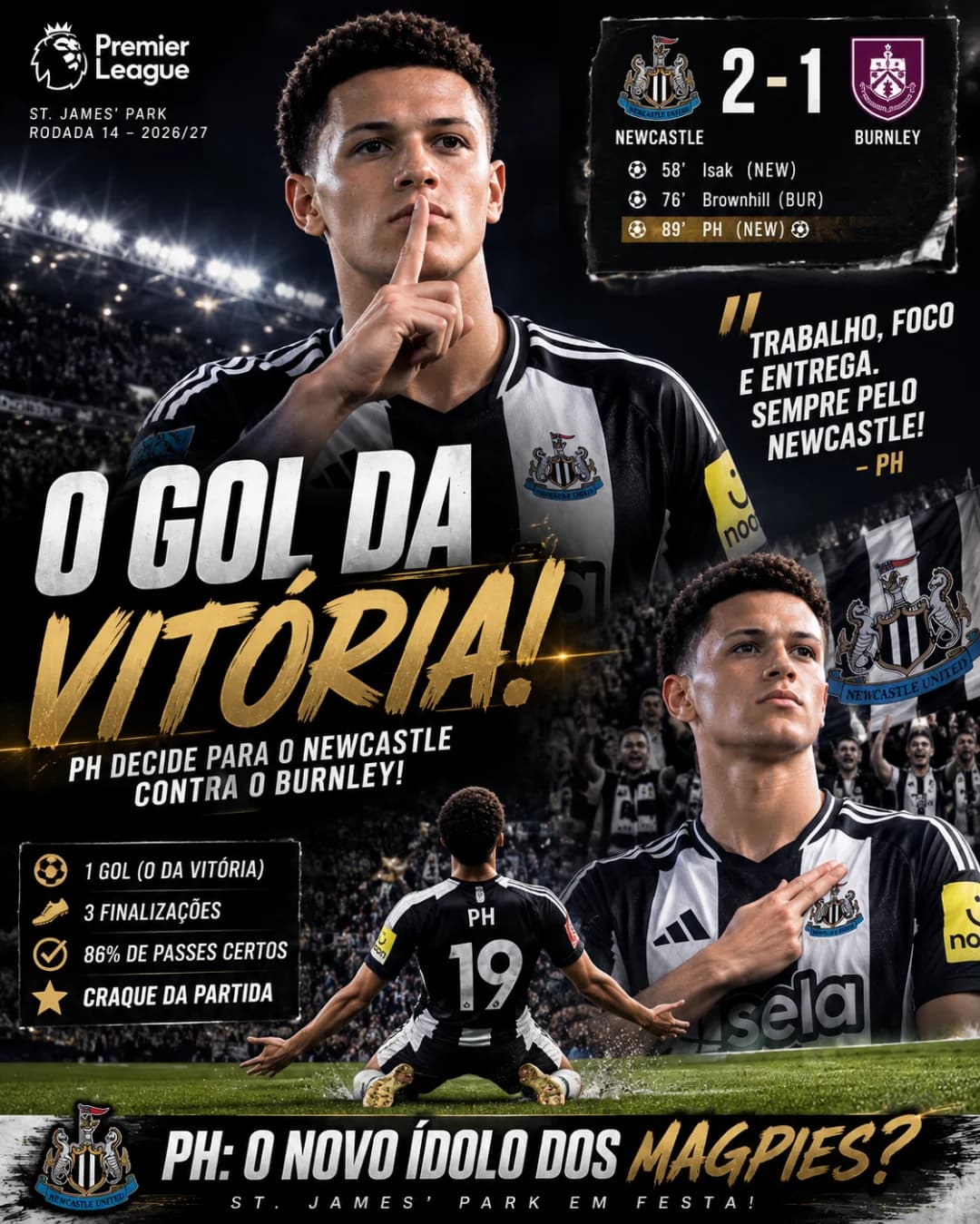 Três pontos garantidos. Feliz por marcar o gol da vitória. Seguimos trabalhando. 🖤🤍⚽