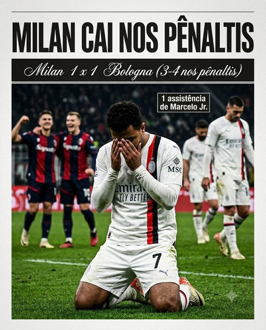 Nem sempre o futebol sorri para quem faz por merecer. Após um jogo muito disputado, o Milan foi eliminado pelo Bologna nas quartas de fin…