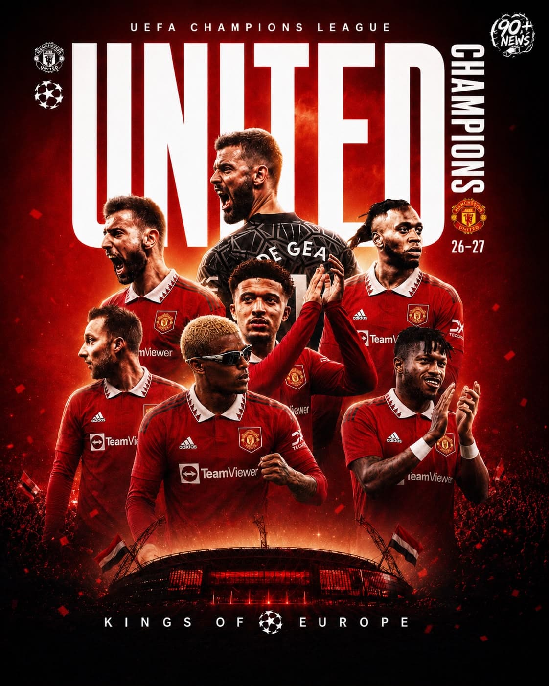 O UNITED ESTÁ NO TOPO DA EUROPA! 🔴🏆 Depois de uma campanha histórica, os Red Devils conquistam a Champions League 2026/27! E {@}[Caio A…