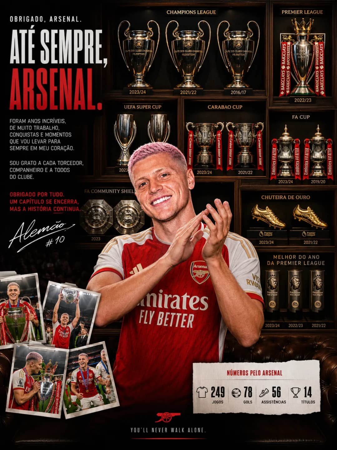 Goodbye Arsenal, I'll miss this team, but I need to take another step in my career, but rest assured that one day I'll be back 🔥😢