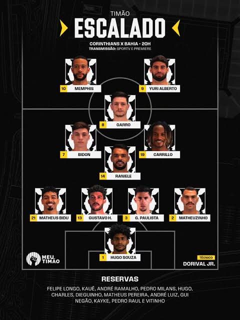 Escalaçao do Corinthians na final