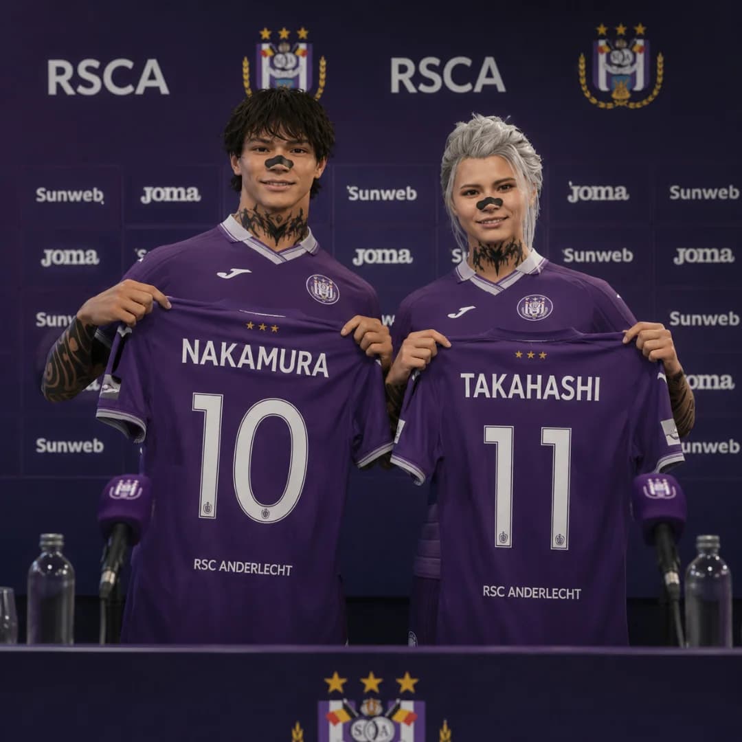 {@}[Misaki Takahashi](6a4f87bafc71238d65e6c7ad) e {@}[Kiyoshi Nakamura](6a5d7d94bae21f6625a03ed9) chegam ao RSC Anderlecht após crescerem…