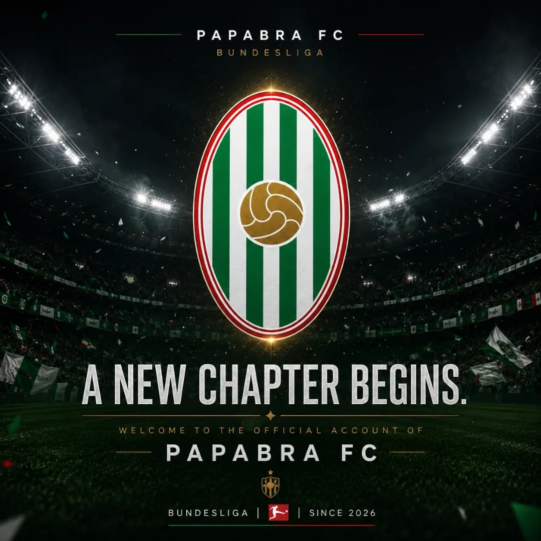 Hoje começa uma nova história. Com ambição, tradição e paixão pelo futebol, nasce um novo capítulo. Bem-vindos ao perfil oficial do Papab…