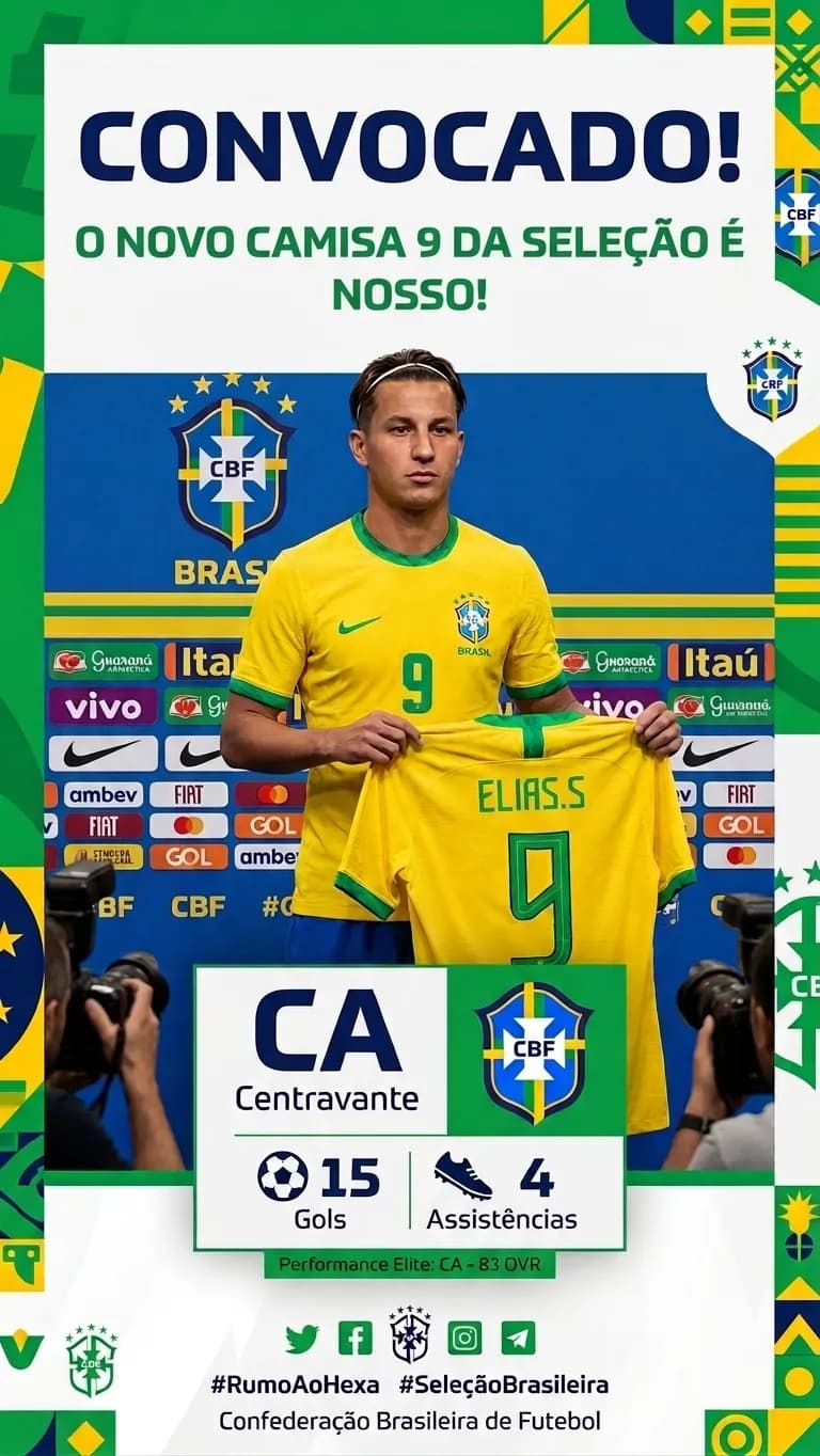 Mais uma vez, a honra de ser lembrado pelo meu país. 🇧🇷 Cada convocação tem um sabor especial e a mesma responsabilidade de sempre. Ves…