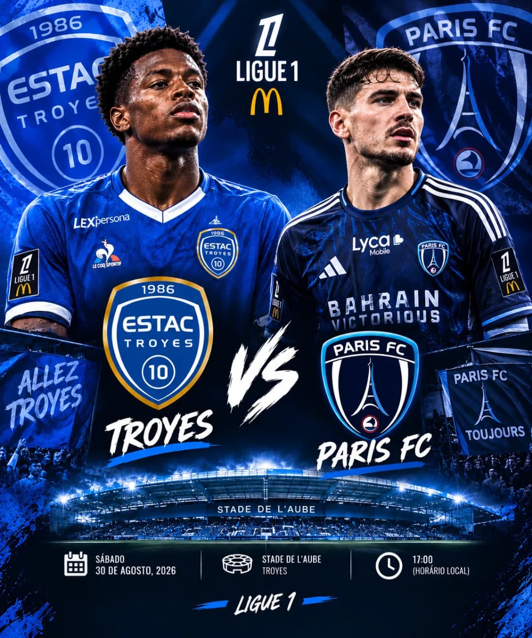 Confronto quente 🔥🇫🇷 Troyes x Paris FC Ligue 1 rodada 3