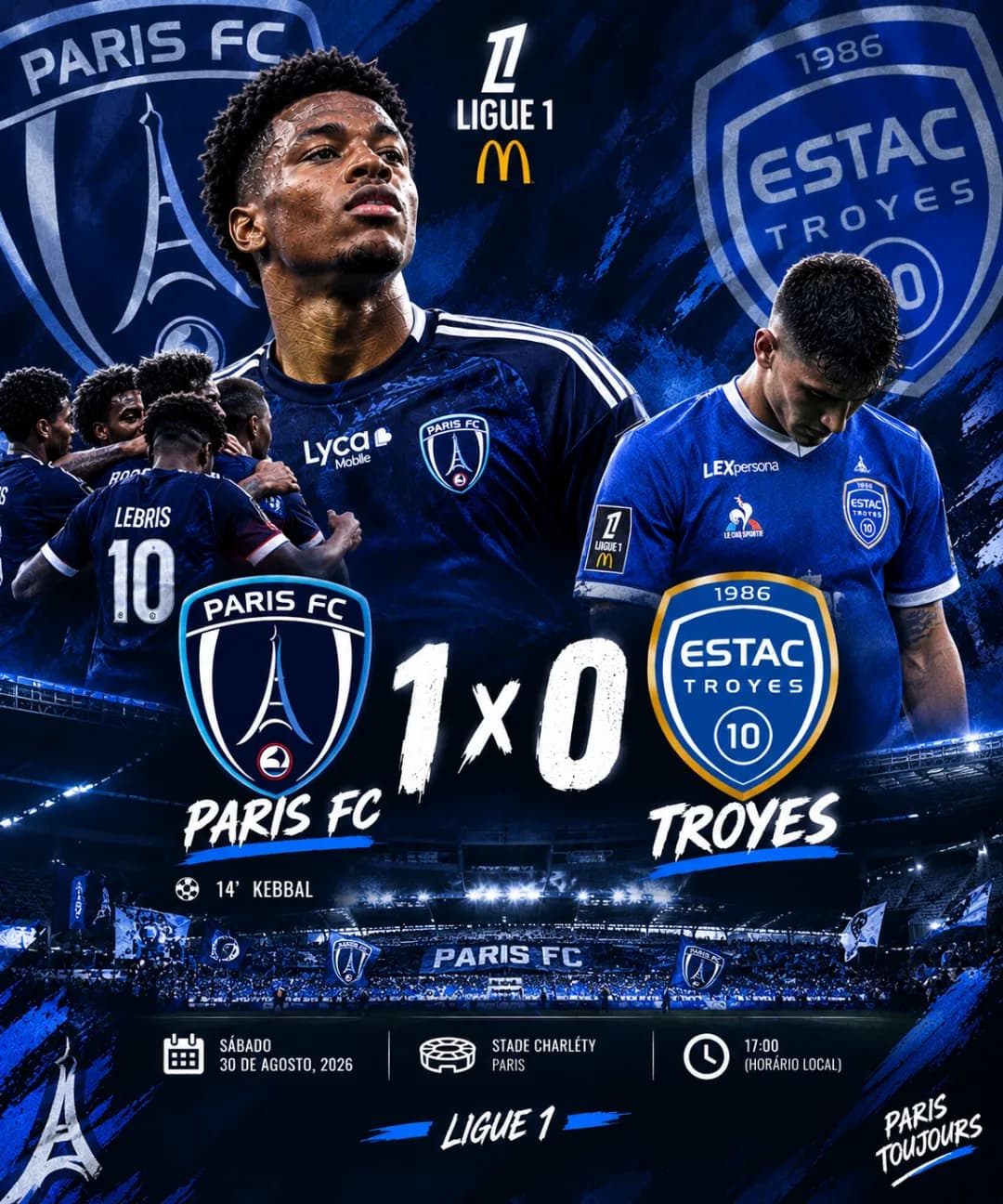Derrota dura Paris FC 1 x 0 troyes ⚽ Immobile Paris FC