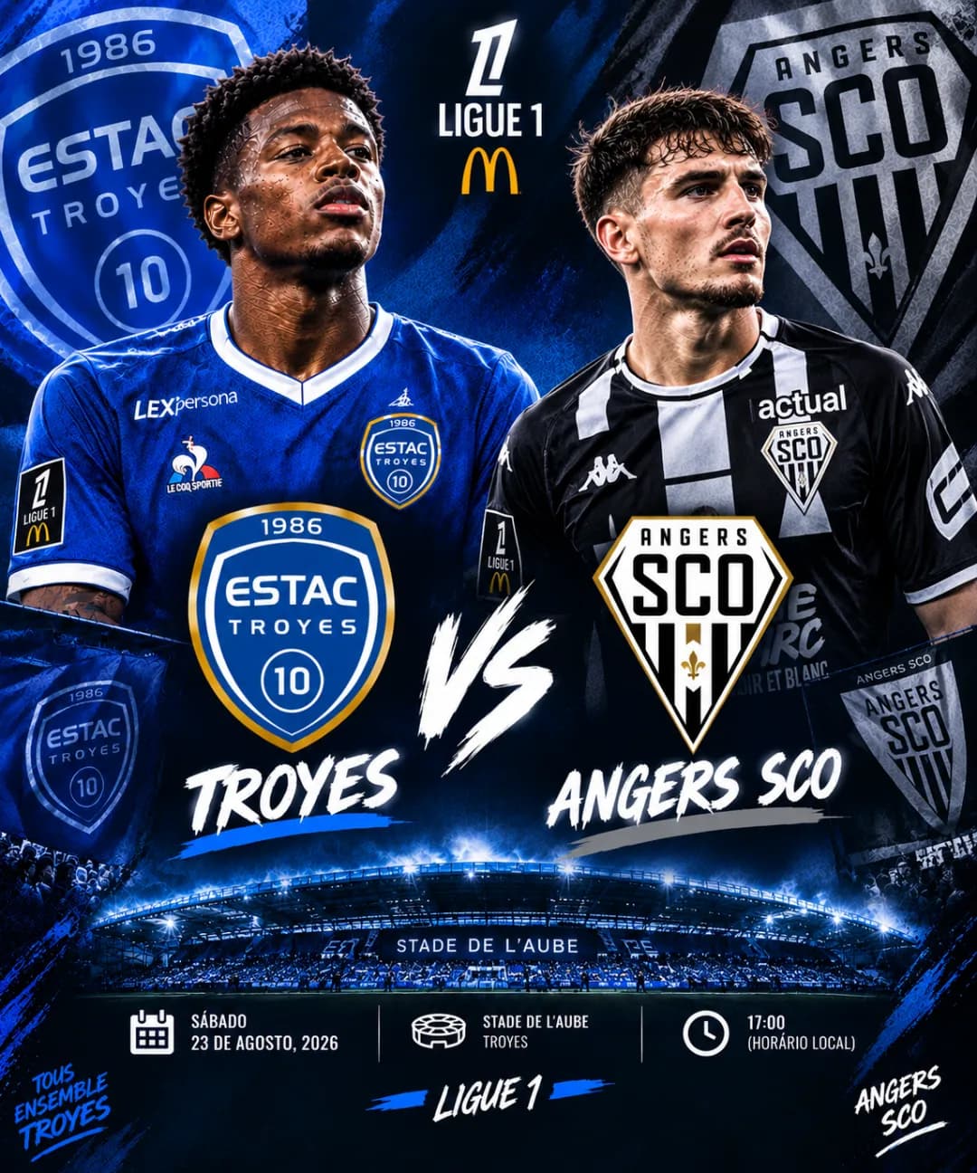Em busca dos 3 pontos 🔥🇫🇷 Troyes x angers sco Ligue 1 rodada 4