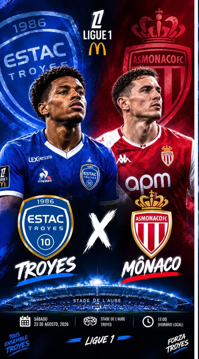 Dia de clássico 🔥🇫🇷 Troyes x Mônaco Ligue 1 rodada 5