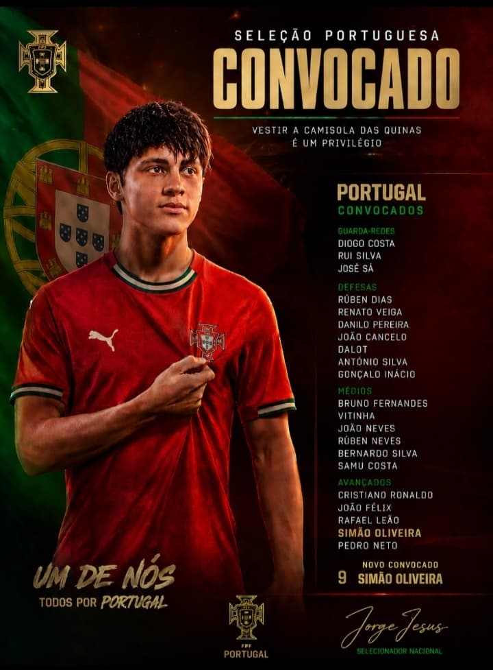 Primeira vez a ser convocado para a seleção Portuguesa!!!