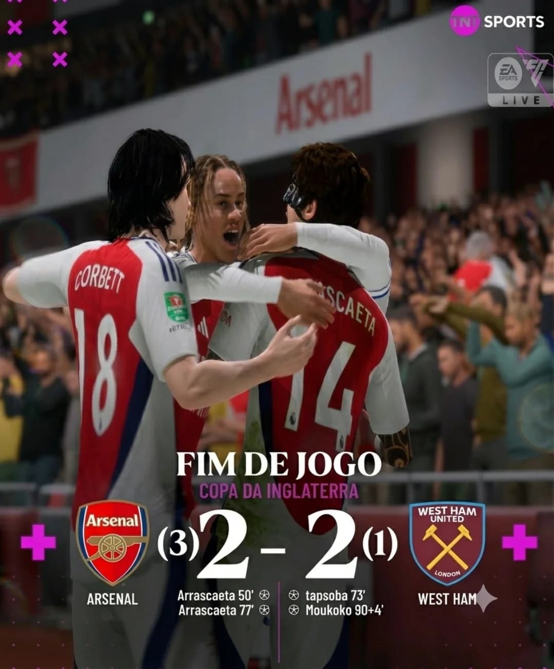 E vamos para as Oitavas 🔥🏴 Vamos gunners !!