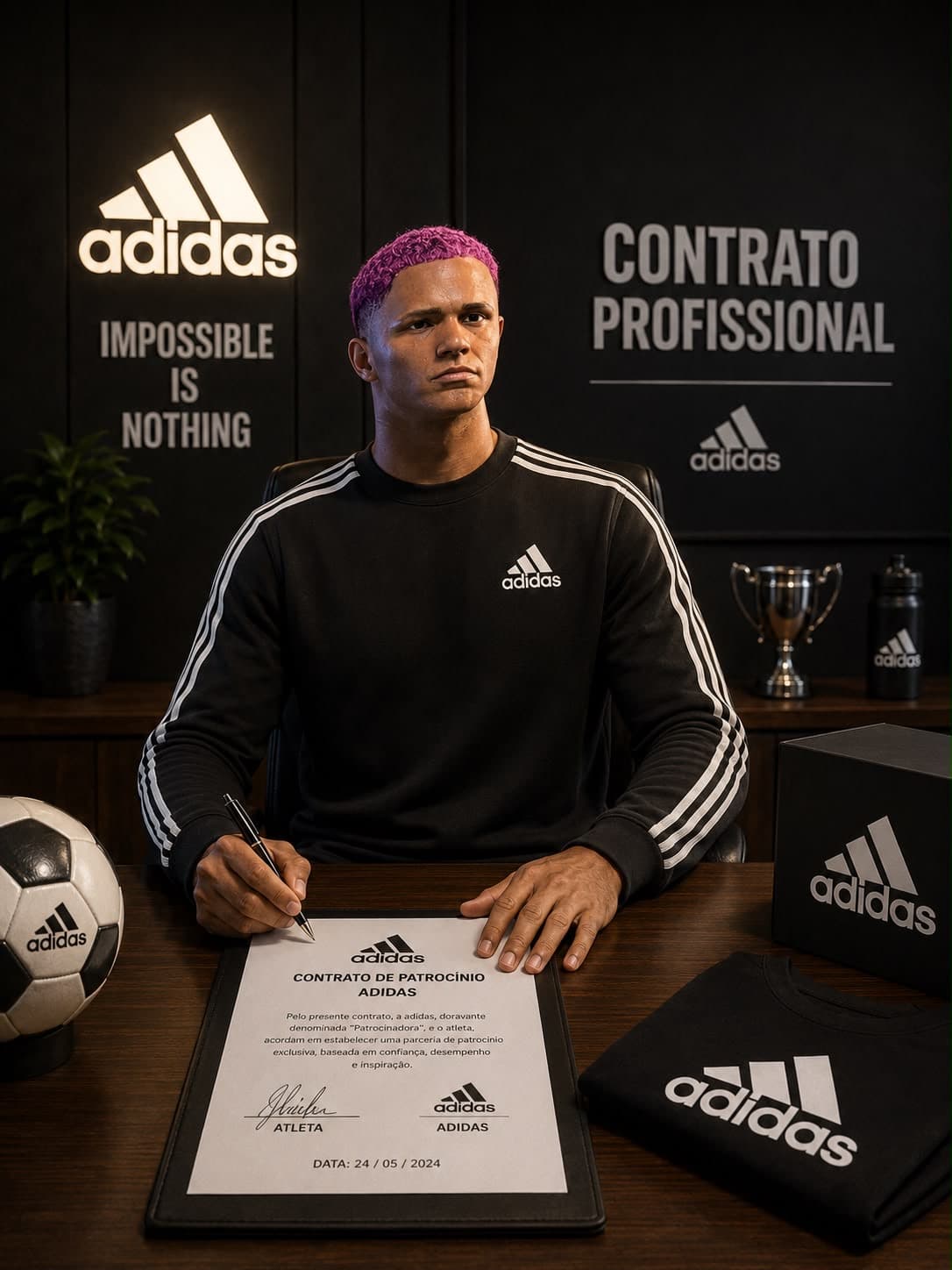 Contrato feito com a adidas