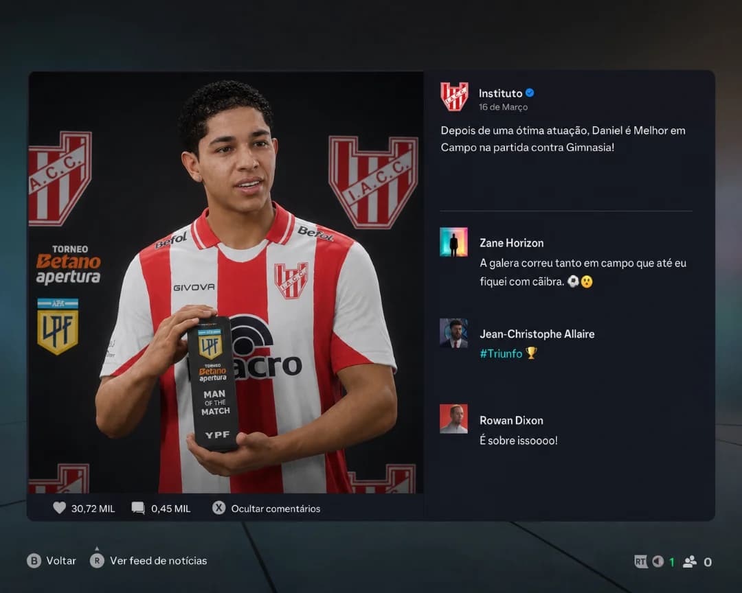 Não posso parar por aqui, obrigado @InstitutoCórdoba⚪️🔴⚪️🔴