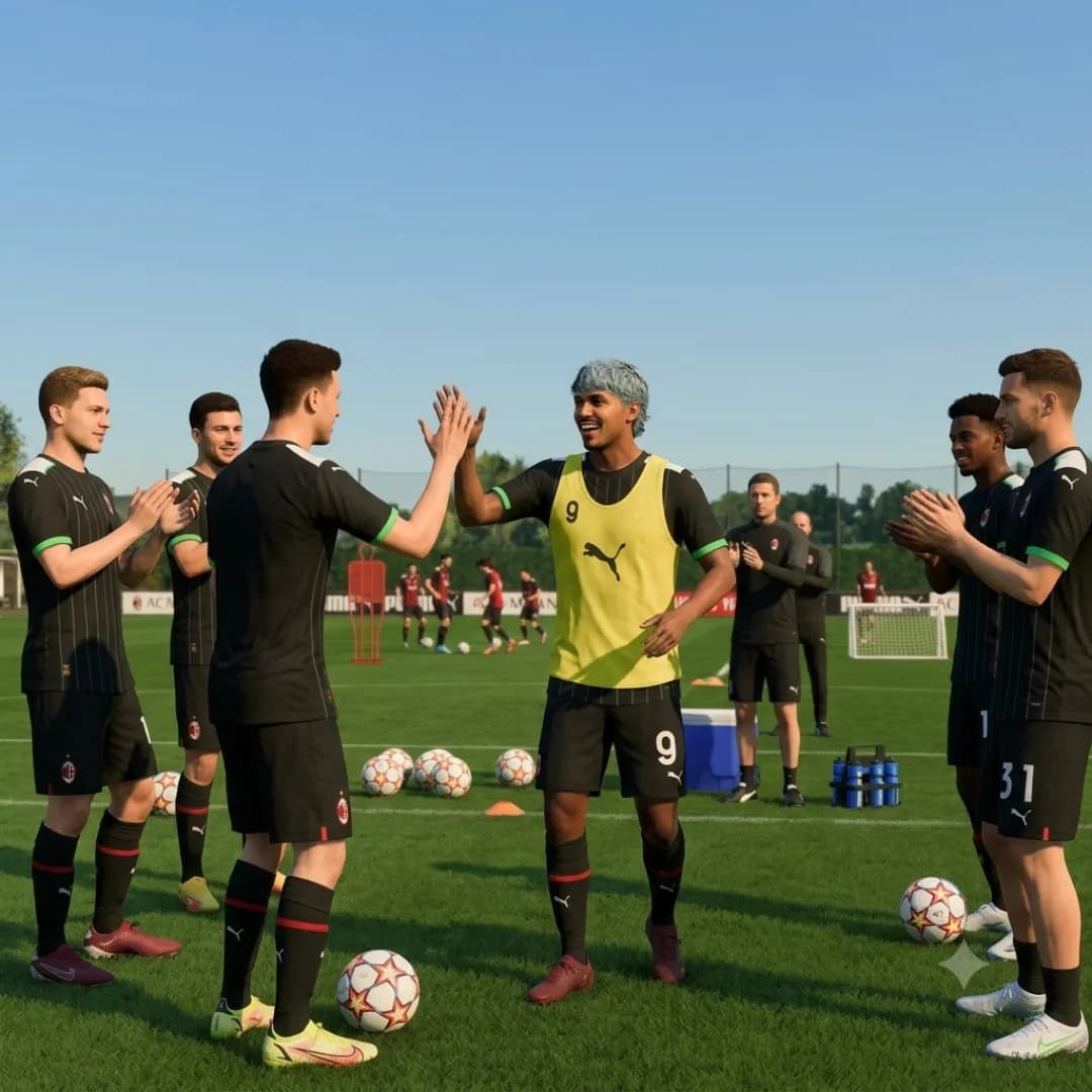 Últimos ajustes antes da batalha. Trabalho, foco e intensidade. Estamos prontos. ❤️🖤⚽ #ForzaMilan #TrainingDay #UCL #9