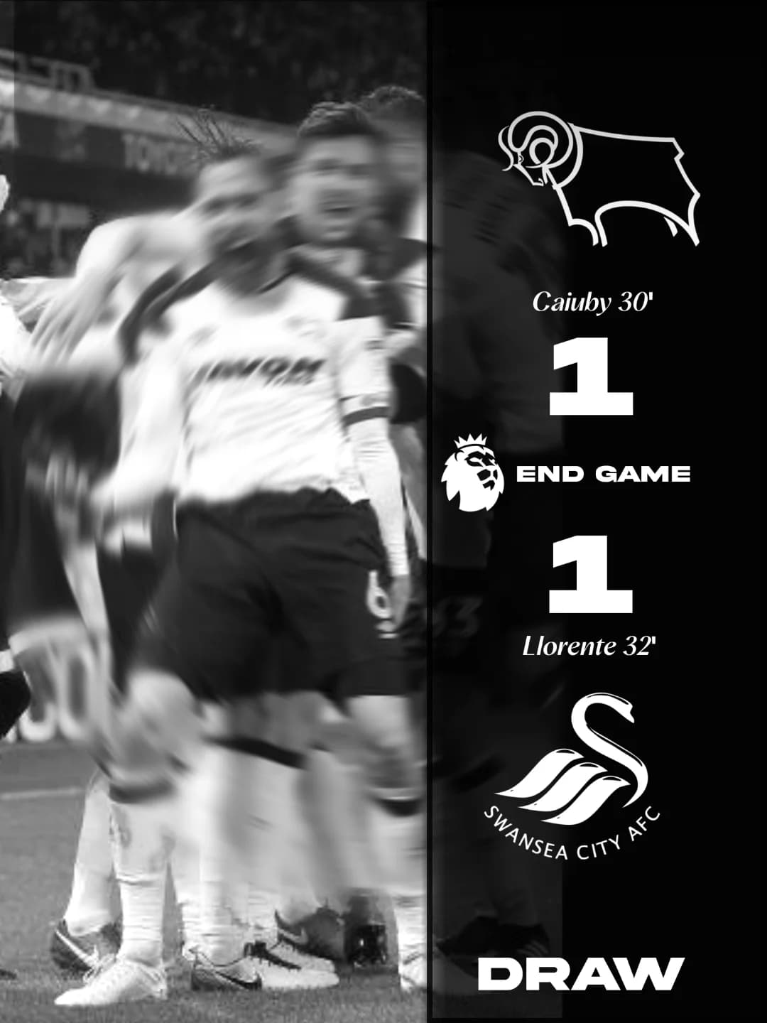 Draw. Empate. Caiuby marcou nosso gol. #LetsgoDerby #Macron