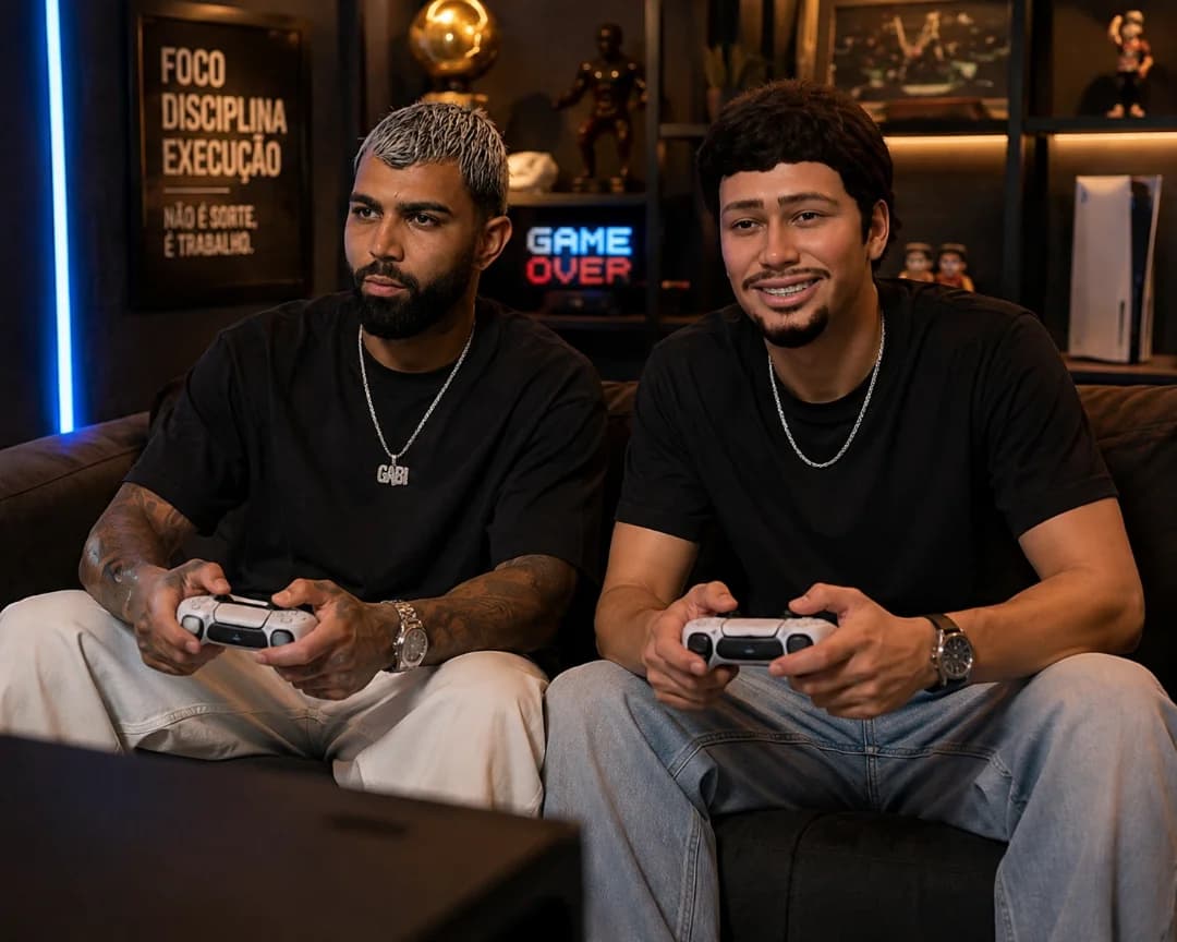 Jogando aquele fifa com o gabigol
