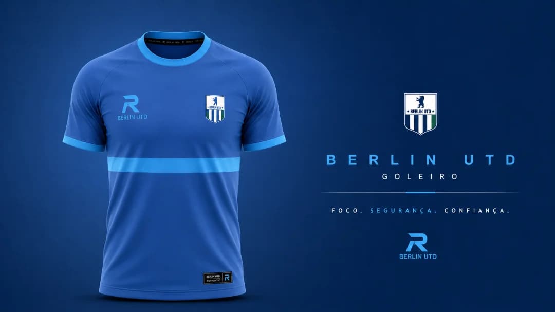 🧤💙 Segurança, presença e identidade. A RailOne apresenta o novo uniforme de goleiro do Berlin Utd, criado para quem protege o gol e rep…