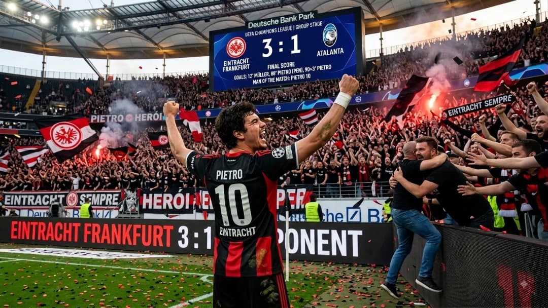 AQUI É FRANKFURT, PORR@!!🔥🔥 Depois de um jogo brigado e sofrido, vencemos a 1° na Champions League 25/26. É a realização de um sonho pr…