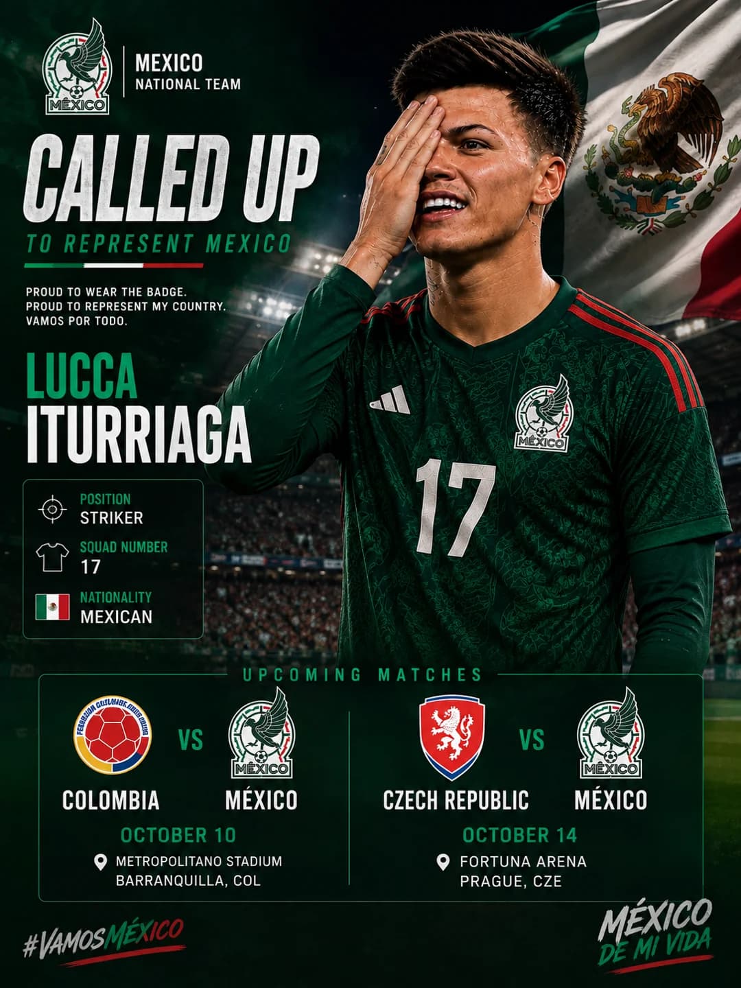Called up!! 🔥👏 Viva Mexico!!! 🇲🇽🇲🇽