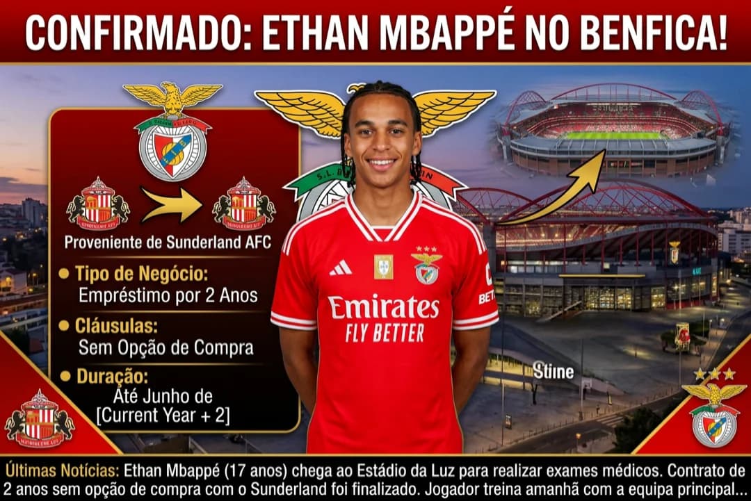 Emprestado por duas épocas. Pronto para conquistar a Luz.🔴🦅