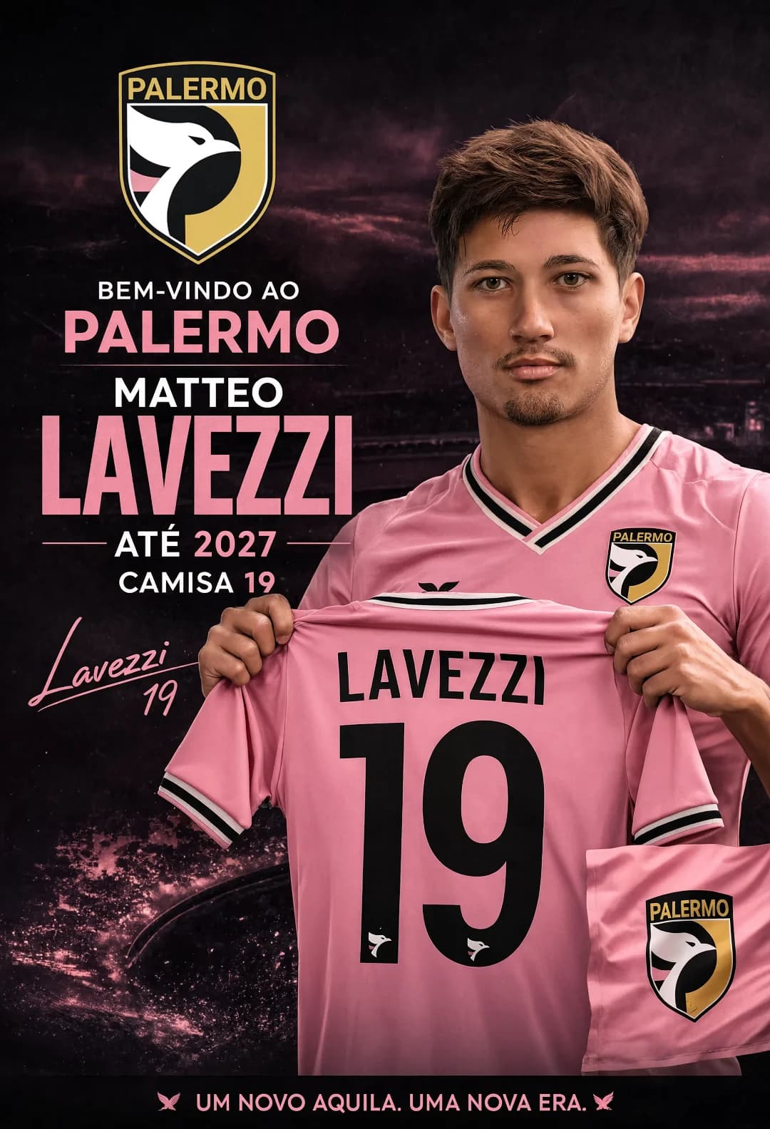 Hoje oficializei minha permanência no Palermo até 2027. Espero corresponder a todas as expectativas do clube e ajudar a levar o time ao l…