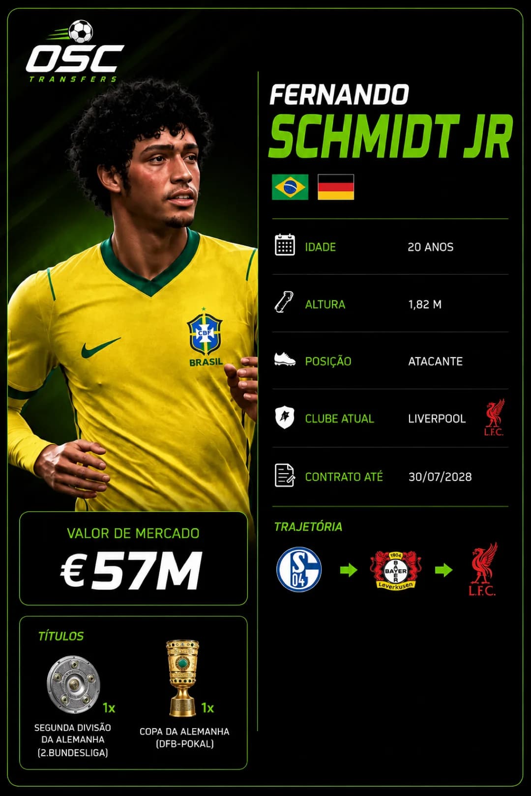 ⭐️Perfil de Fernando Schmidt Jr | OSC Transfers O craque brasileiro é mais um atleta que fez um perfil aqui na página!🔥