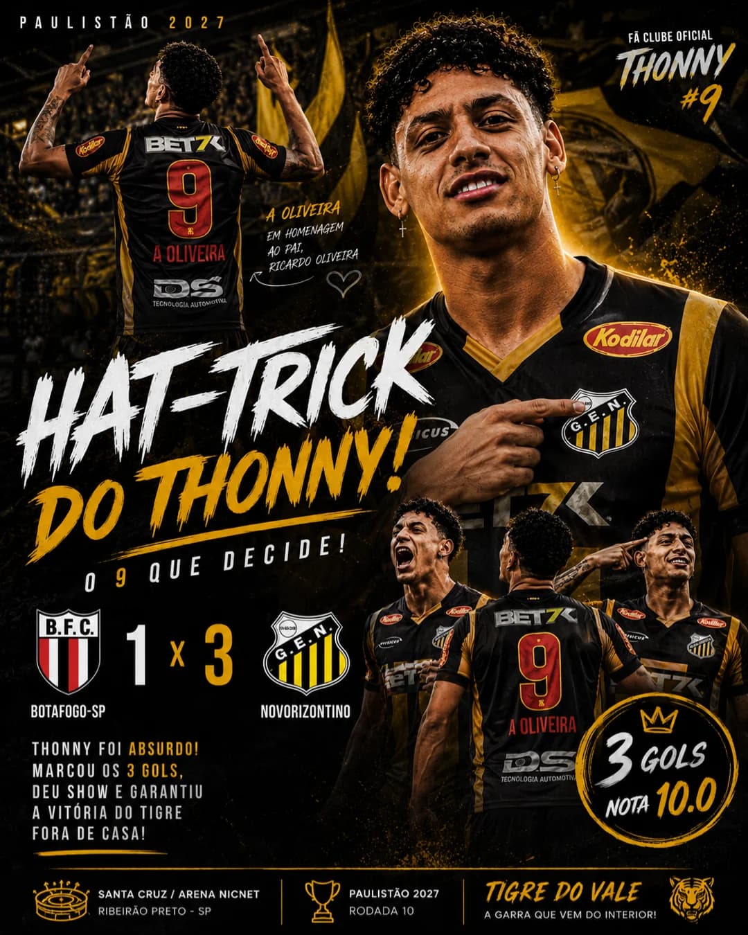 🚨 ALGUÉM AVISA QUE O HOMEM CHEGOU! Botafogo-SP 1x3 Novorizontino. E OS 3? ⚽ THONNY ⚽ THONNY ⚽ THONNY HAT-TRICK E NOTA 10! 🎩🔥 Saiu da P…