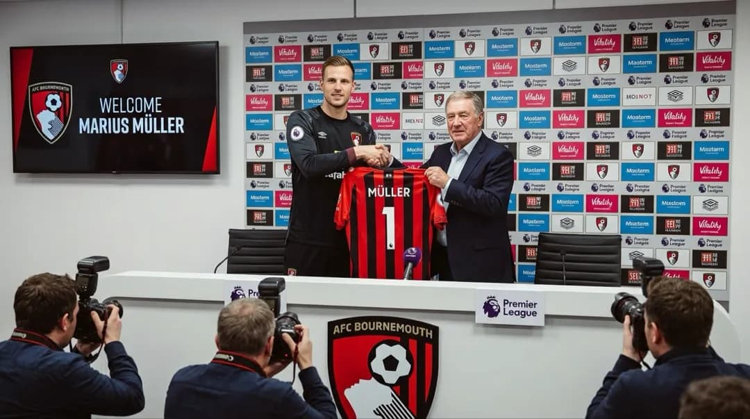 Goleiro de 31 anos Marius Müller, vai jogar a próxima temporada na Inglaterra no time do Bournemouth.