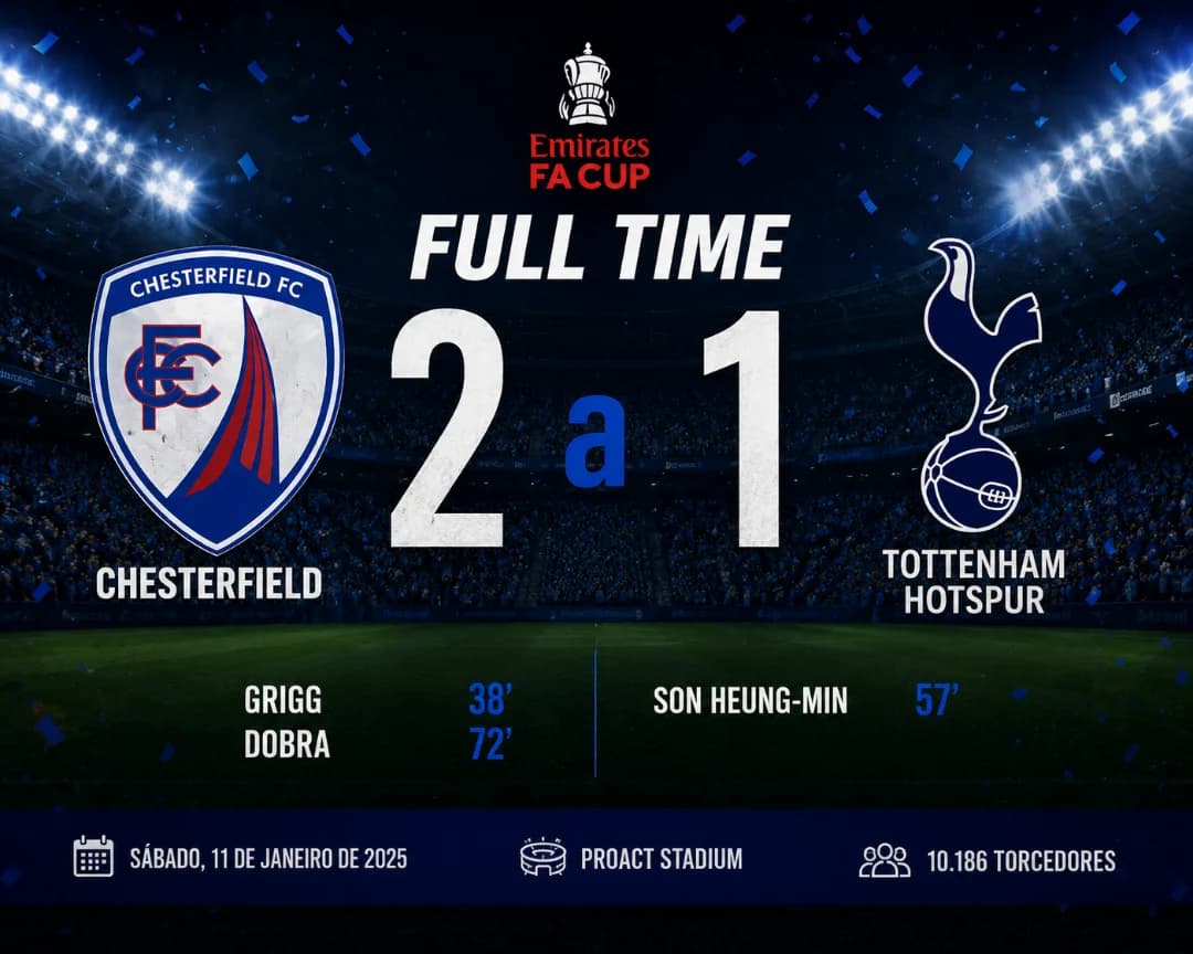 O IMPOSSIVEL ACONTECEU ! O Chesterfield ganhou de um dos 6 gigantes de 2 a 1 !