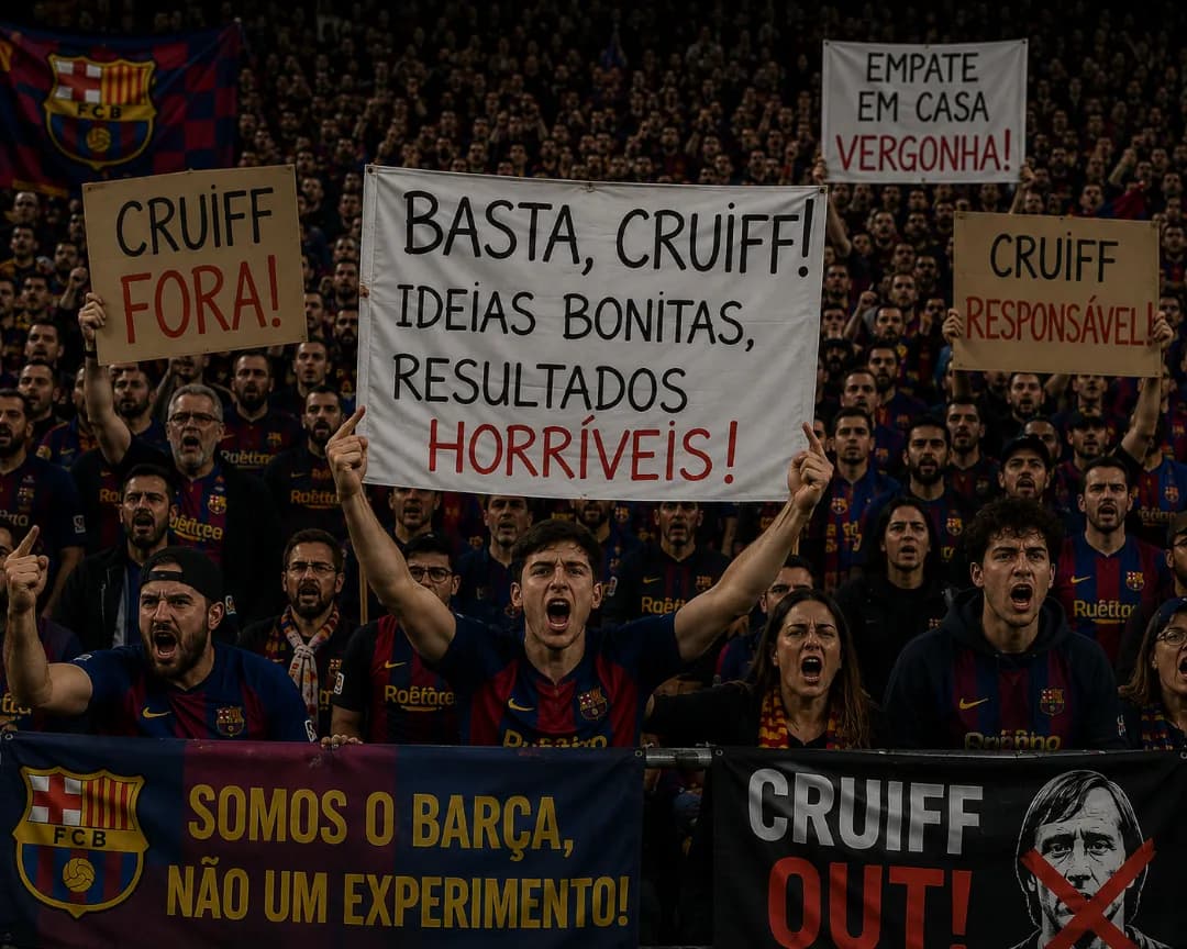 Torcida com raiva Cruyff querem sua demissão.
