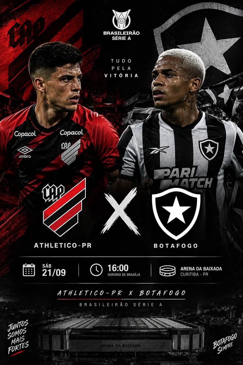 Dia de ir em busca de mas 3 pontos fora de casa. Vamos {@}[BOTAFOGO DE FUTEBOL E REGATAS](69ec073b15dfe721cb6ac907) 🖤🤍🔥🫡