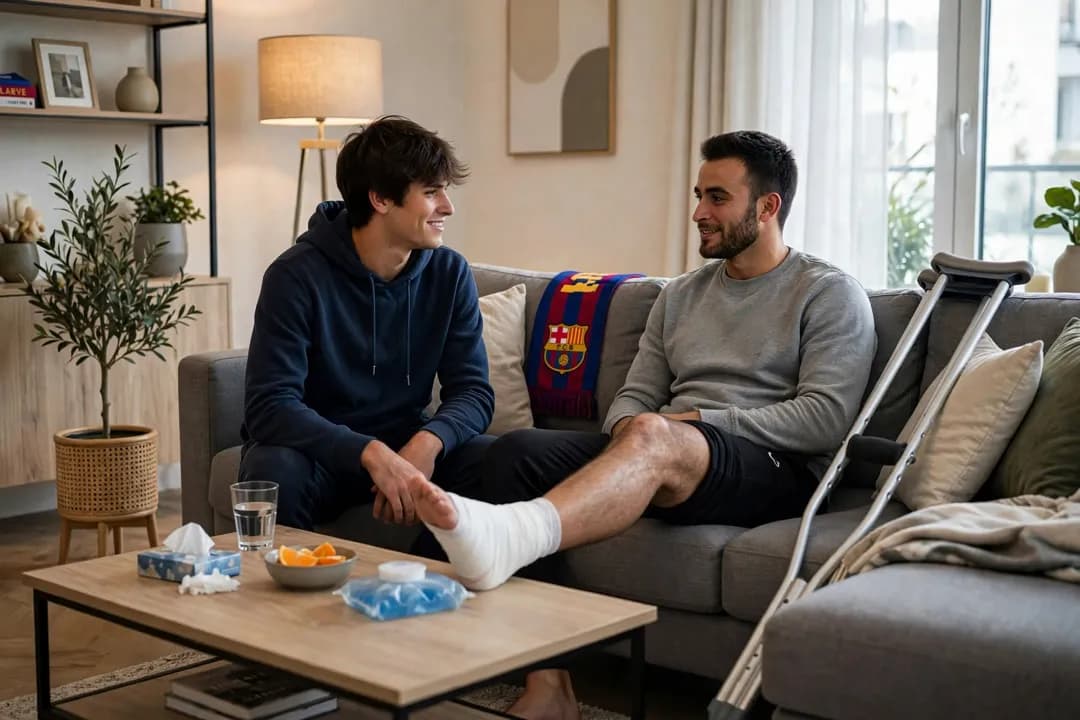 Fazendo uma visita pro zagueirão Eric García Tá fazendo muita falta no time,espero q vc se recupere logo
