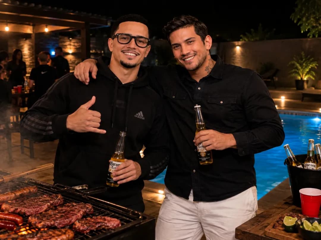 No churrasco com o parceiro😉quem mais vem?🔥