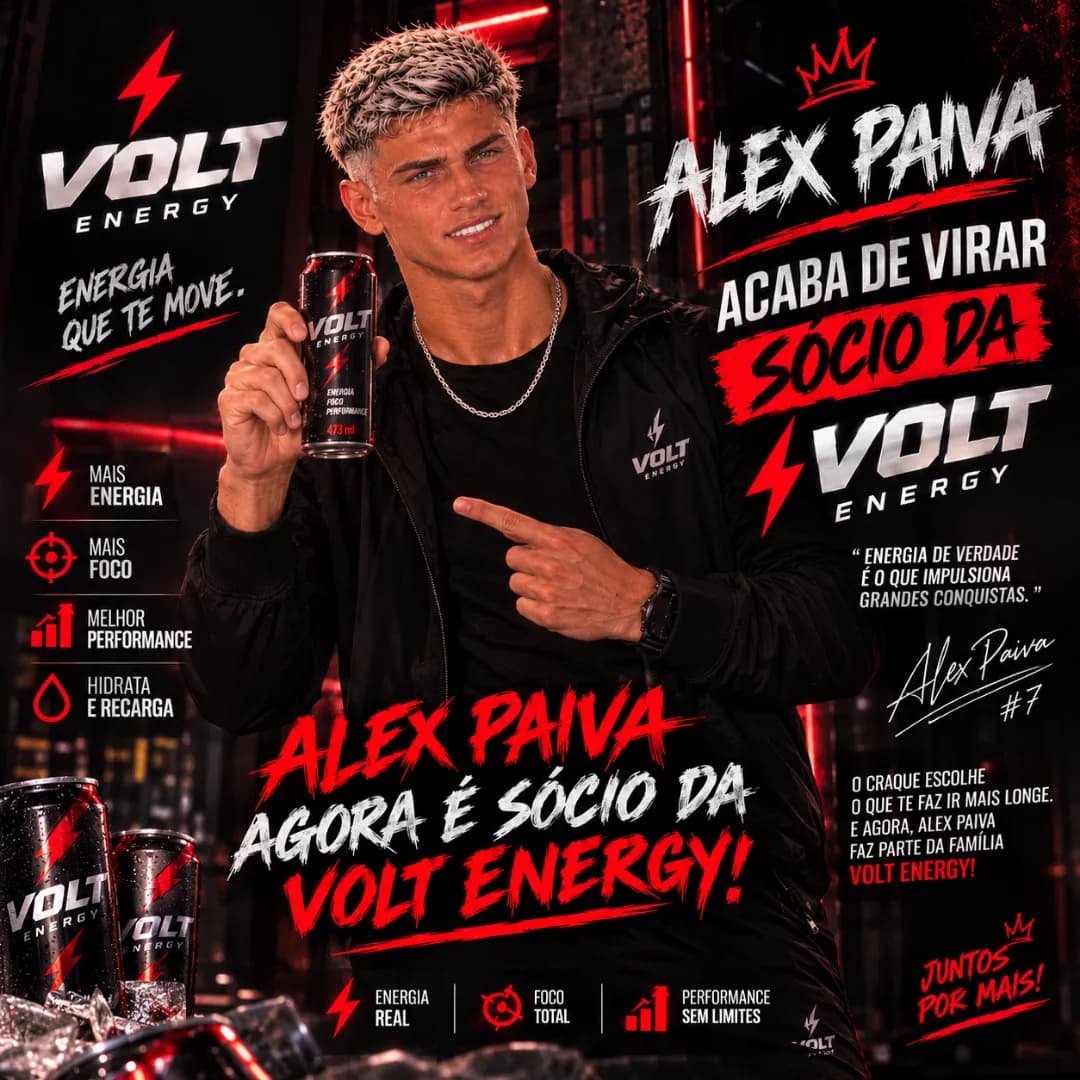 "Sempre entrei em campo para vencer, e agora entro nos negócios com a mesma intensidade. Feliz em anunciar que agora sou sócio da Volt En…