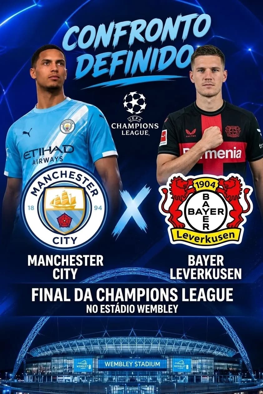 Final da Champions League Manchester City X Bayer Leverkusen No estádio Wembley em Londres