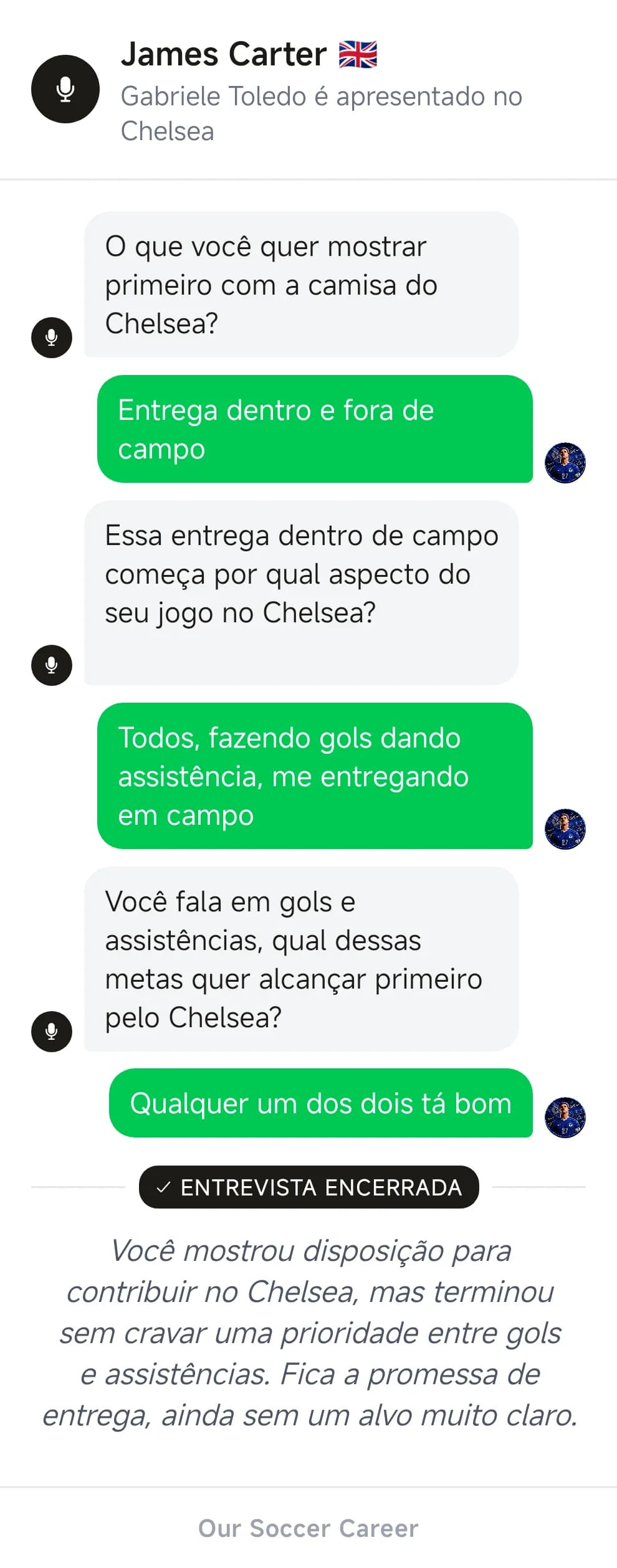 Gabriele Toledo é apresentado no Chelsea