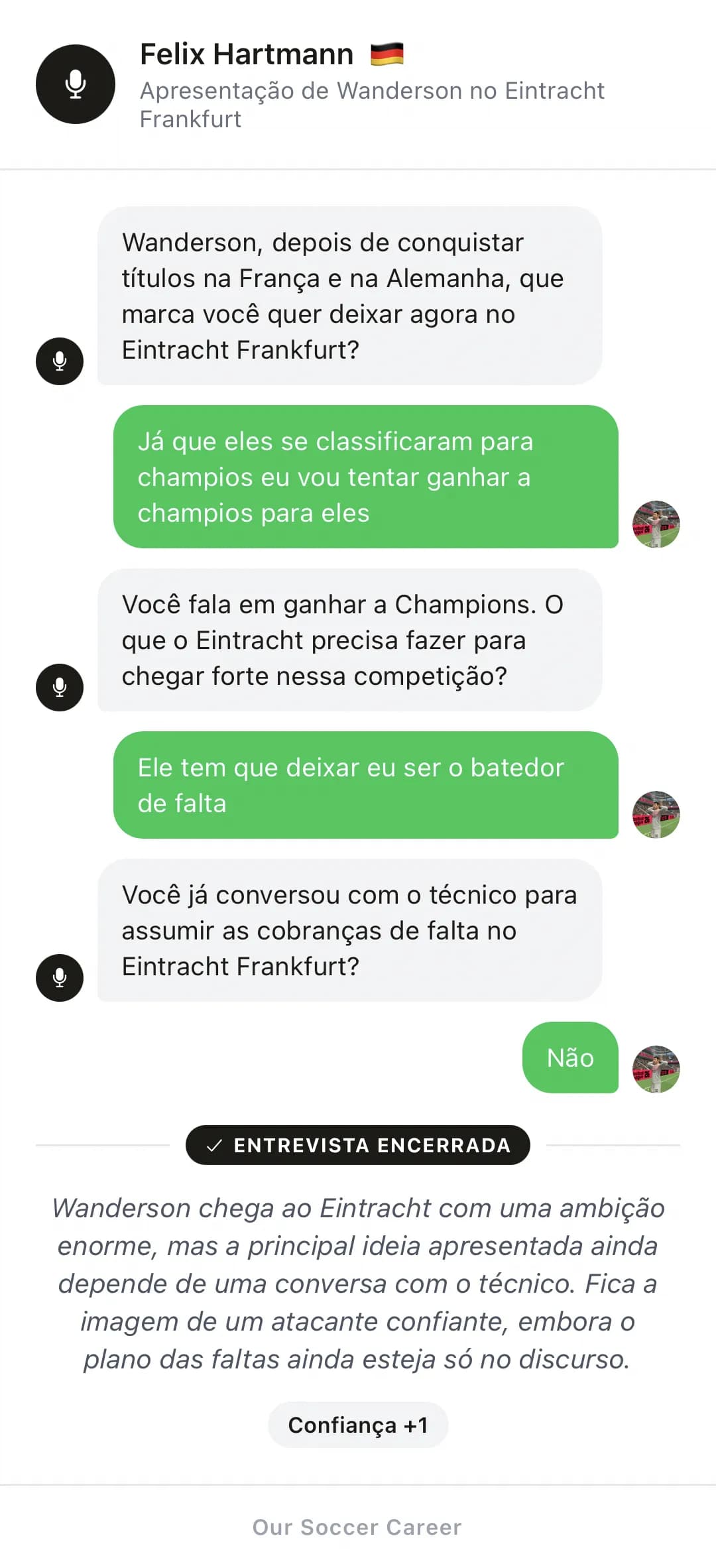 Apresentação de Wanderson no Eintracht Frankfurt