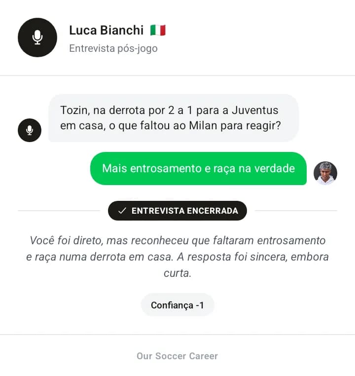 Entrevista pós-jogo