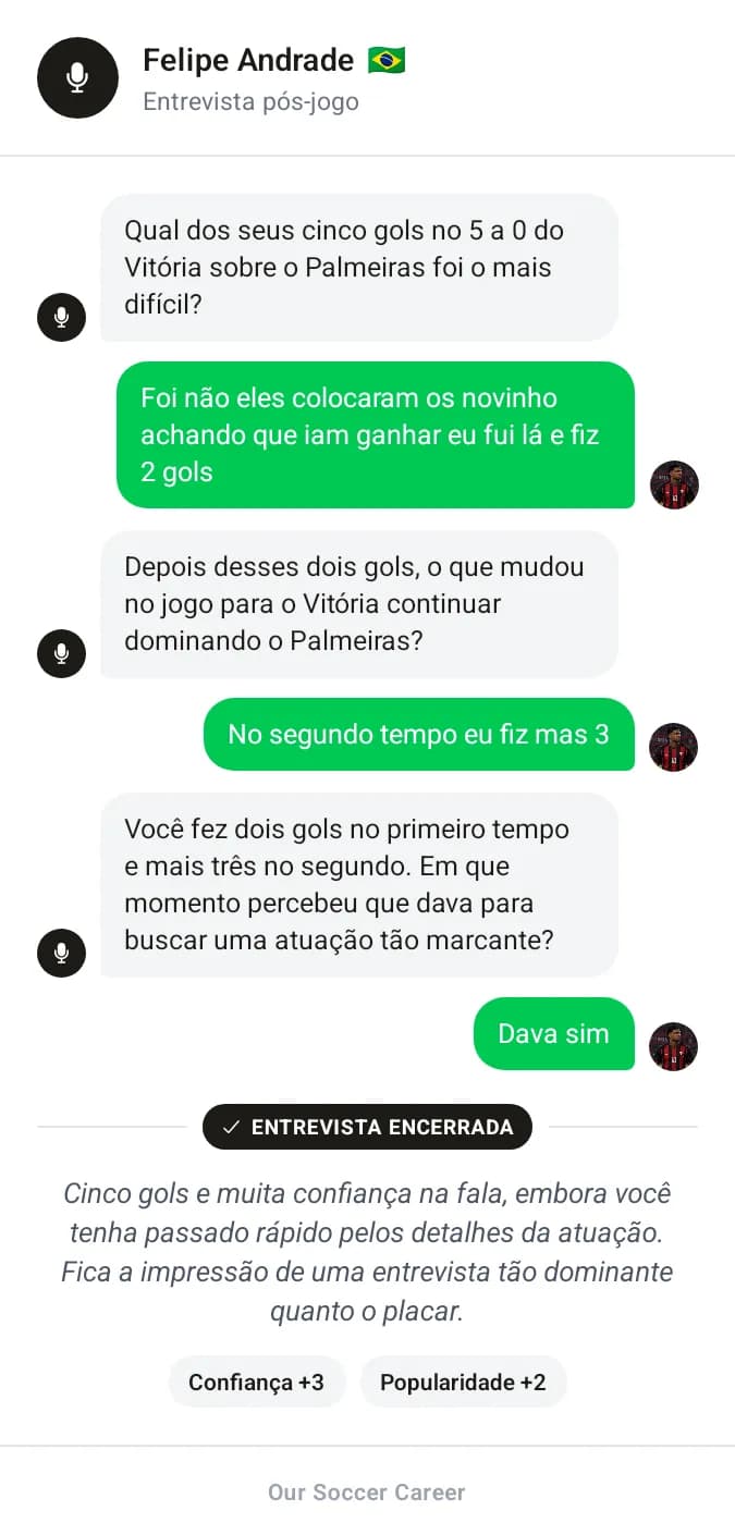 Entrevista pós-jogo