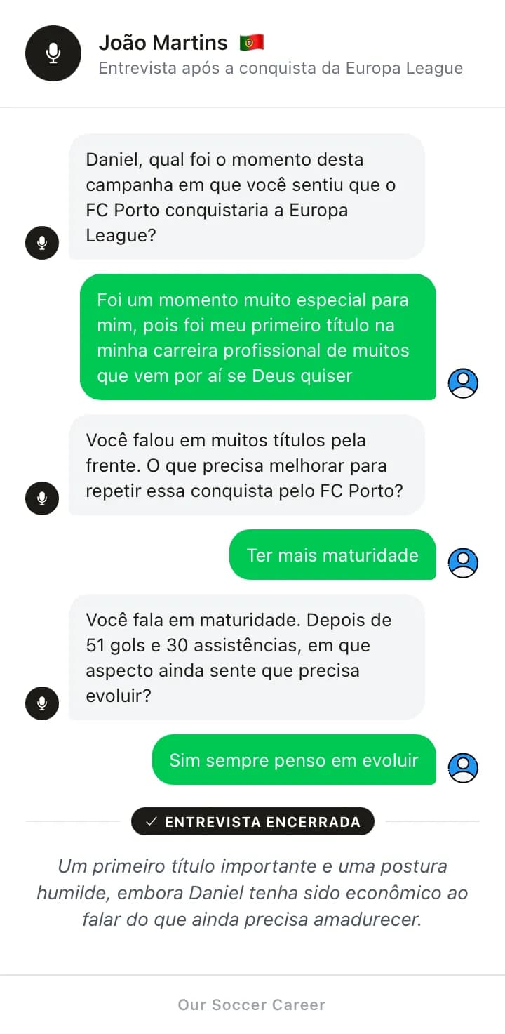 Entrevista após a conquista da Europa League