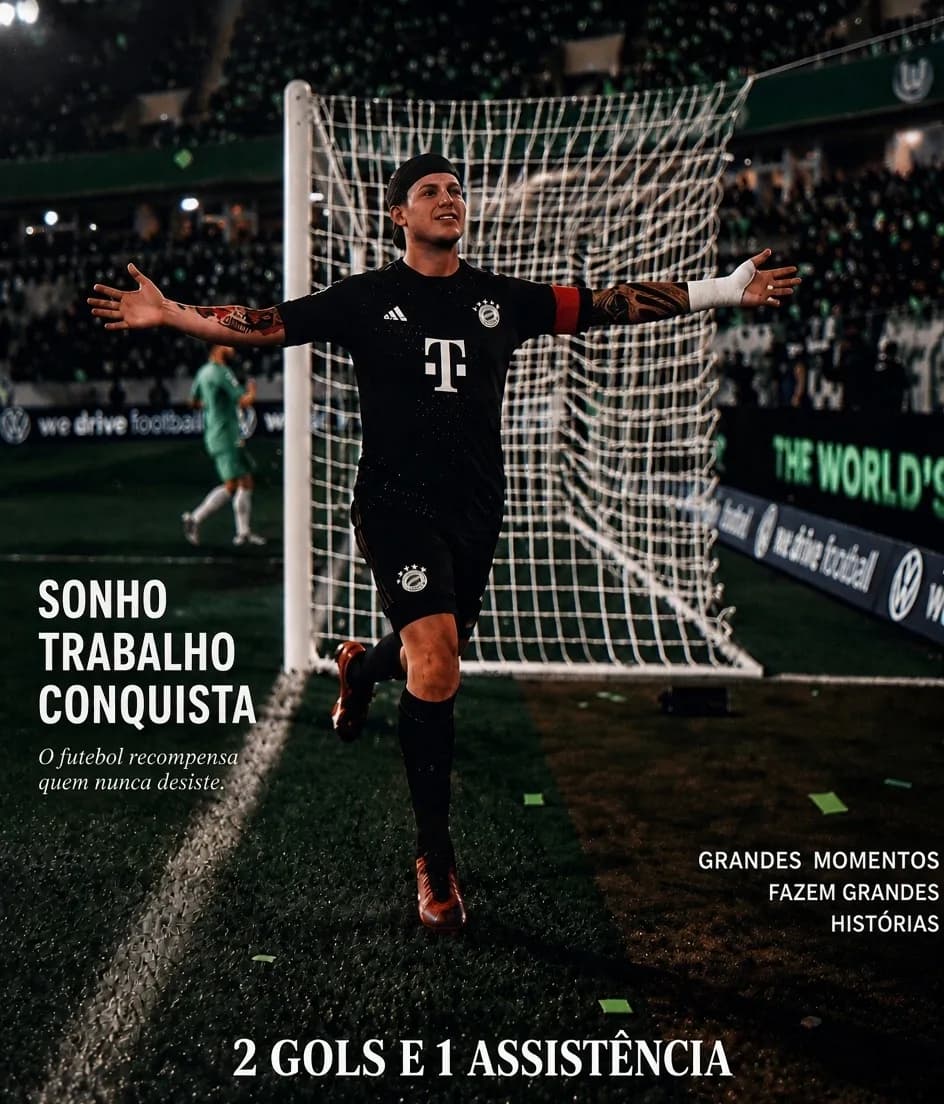 Jogo Díficil Com um Zagueiro a Menos,Marquei um no final para o Bayern vencer de 2x1