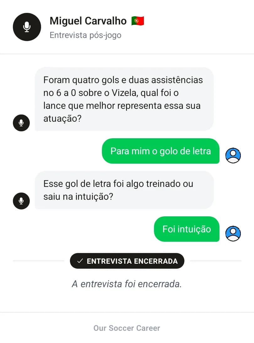 Entrevista pós-jogo