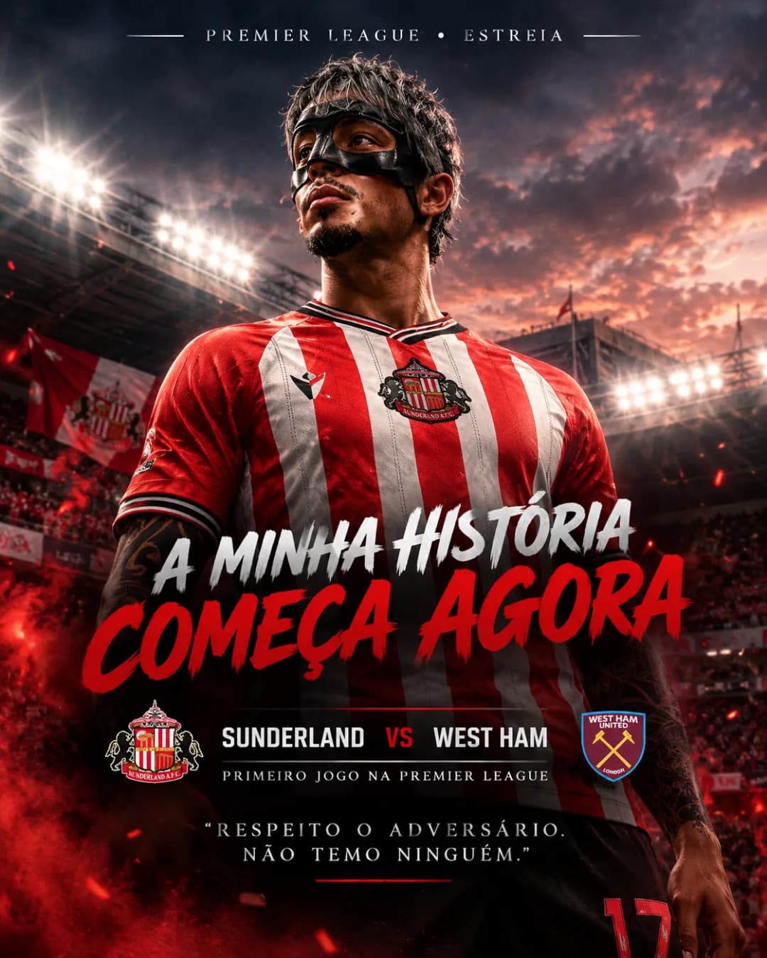 🔴⚪ A MINHA HISTÓRIA COMEÇA AGORA. 🪄🔥 O primeiro capítulo foi escrito. O próximo desafio é a Premier League. 🏟️ Sunderland 🆚 West Ham…