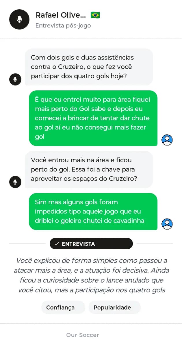 Entrevista pós-jogo